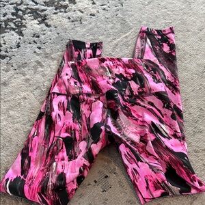 Lululemon Athletica Pink and Black Patterned Leggings
